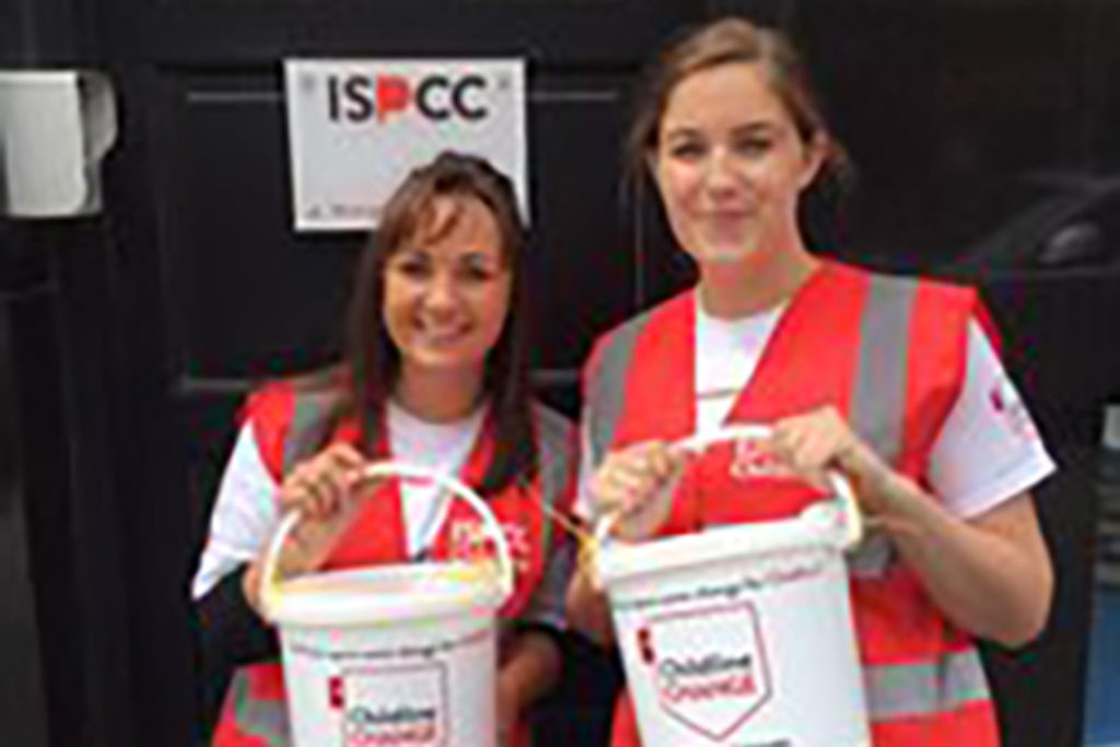 Two women collecting for ISPCC