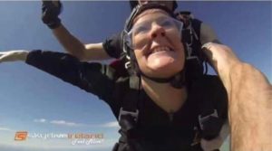 Childline Volunteer Dee Higgins Skydiving