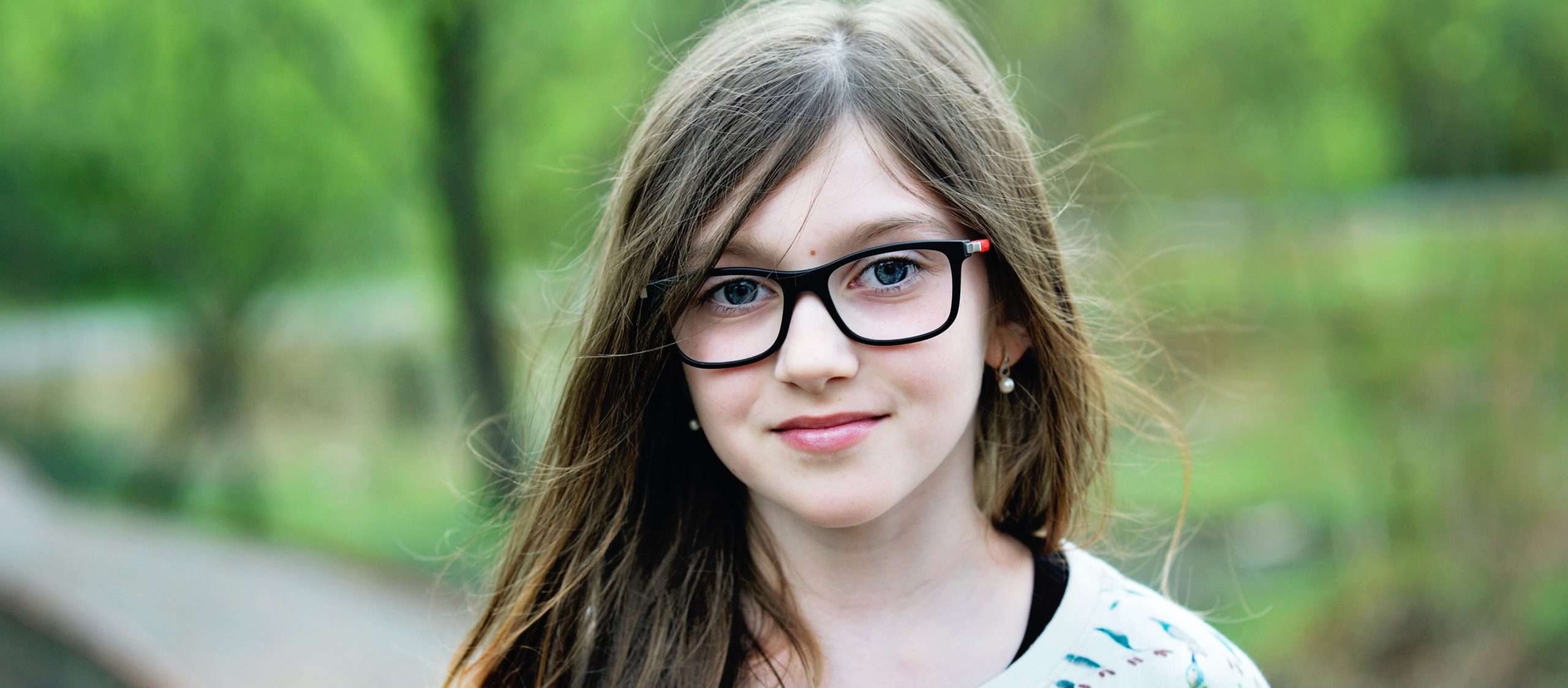 Beauty,School,Aged,Brunette,Girl,In,Glasses,In,Beauty,Spring